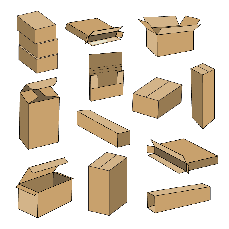 diagram showing different custom boxes