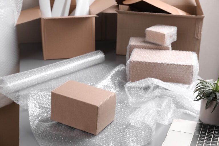 bubble wrap and boxes